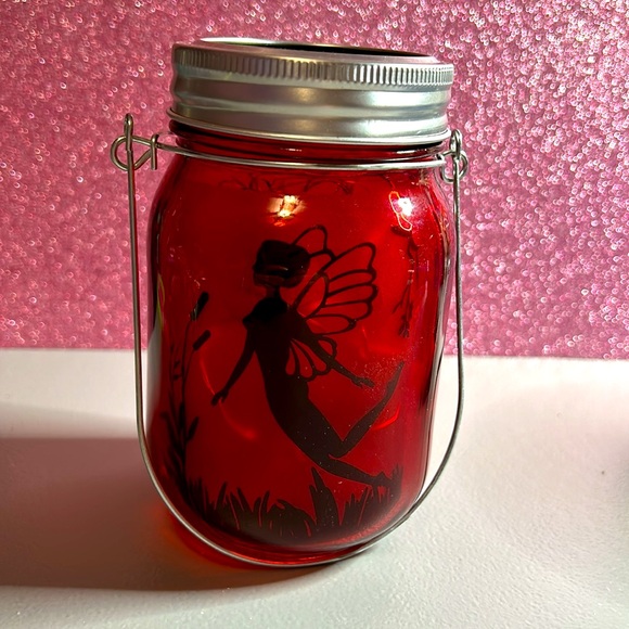 Handmade solar mason jar lantern with Fairies - Picture 2 of 5